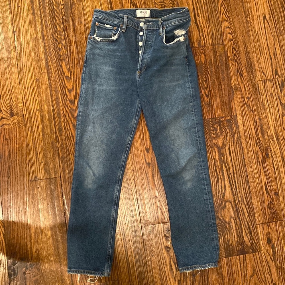 Agolde Riley High Rise Straight Crop Denim